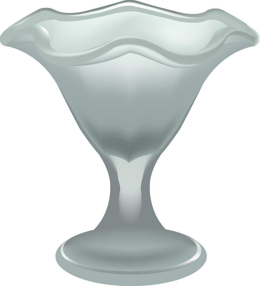 Processed glass cup for ice cream vector