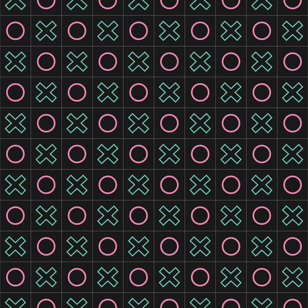 Tic tac toe geometric grid neon futuristic pattern background vector