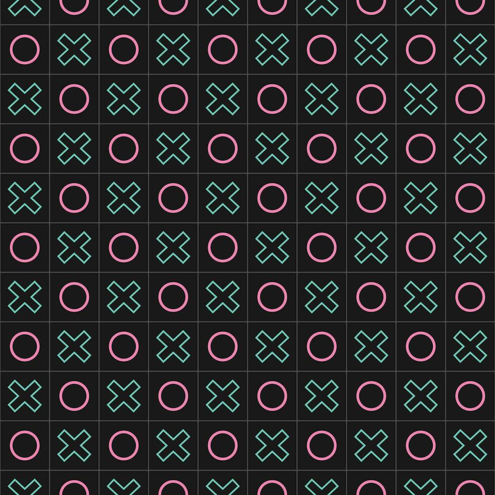 Tic tac toe geometric grid neon futuristic pattern background vector