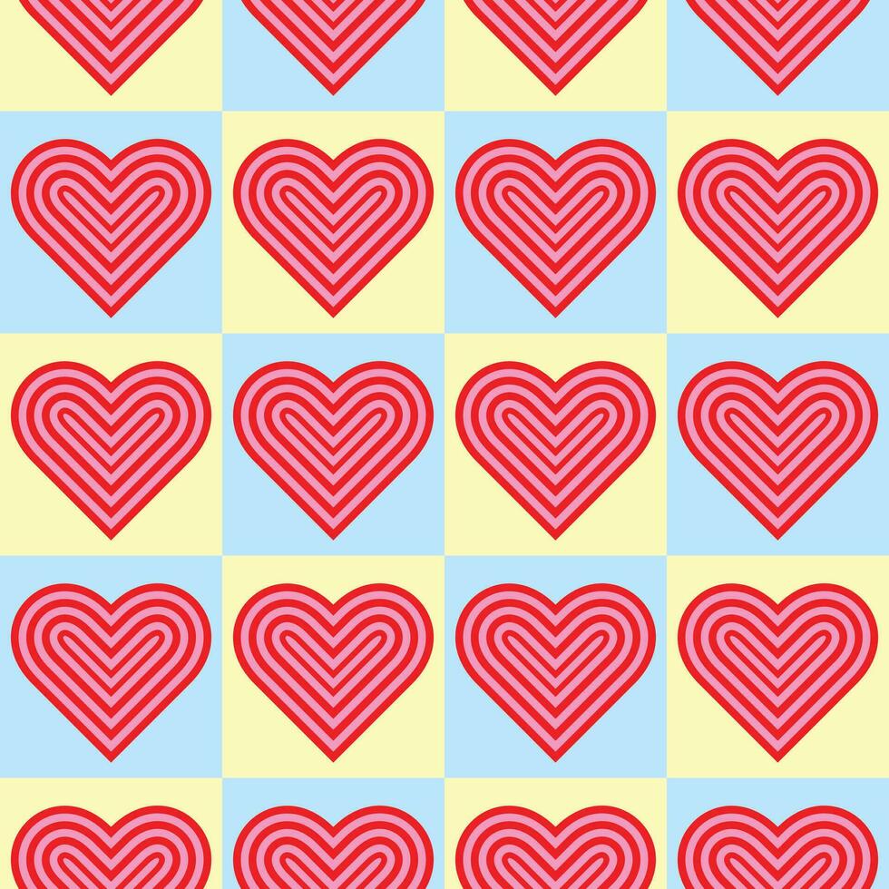 Hearts pattern seamless valentines day background texture vector