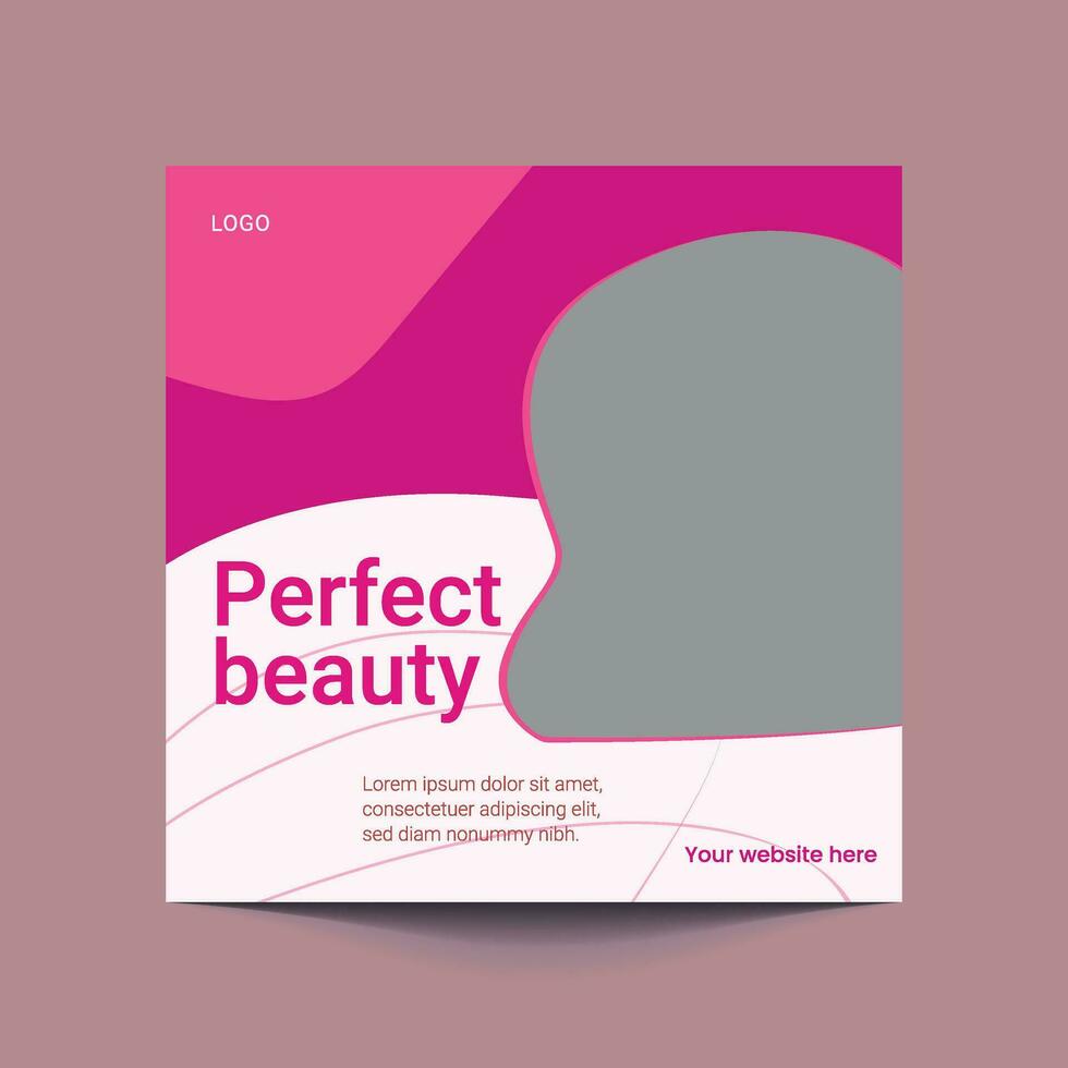 Editable Beauty Center Makeup Social media post Banner Square Flyer Template Design vector