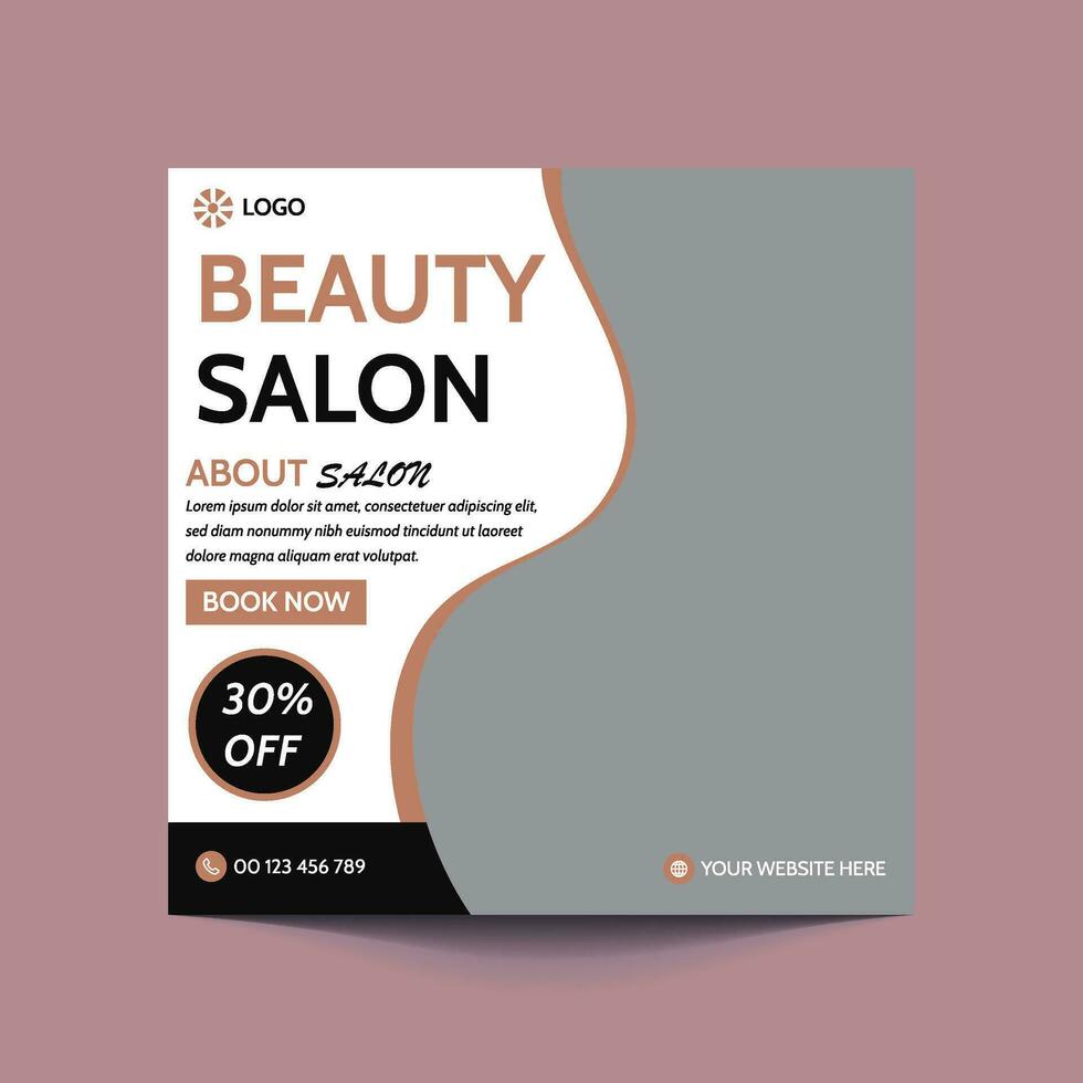 Beauty and spa salon social media post banner ad and skin care Center website banner ads design suitable for Makeup Social media post Banner Square Flyer Template Design vector