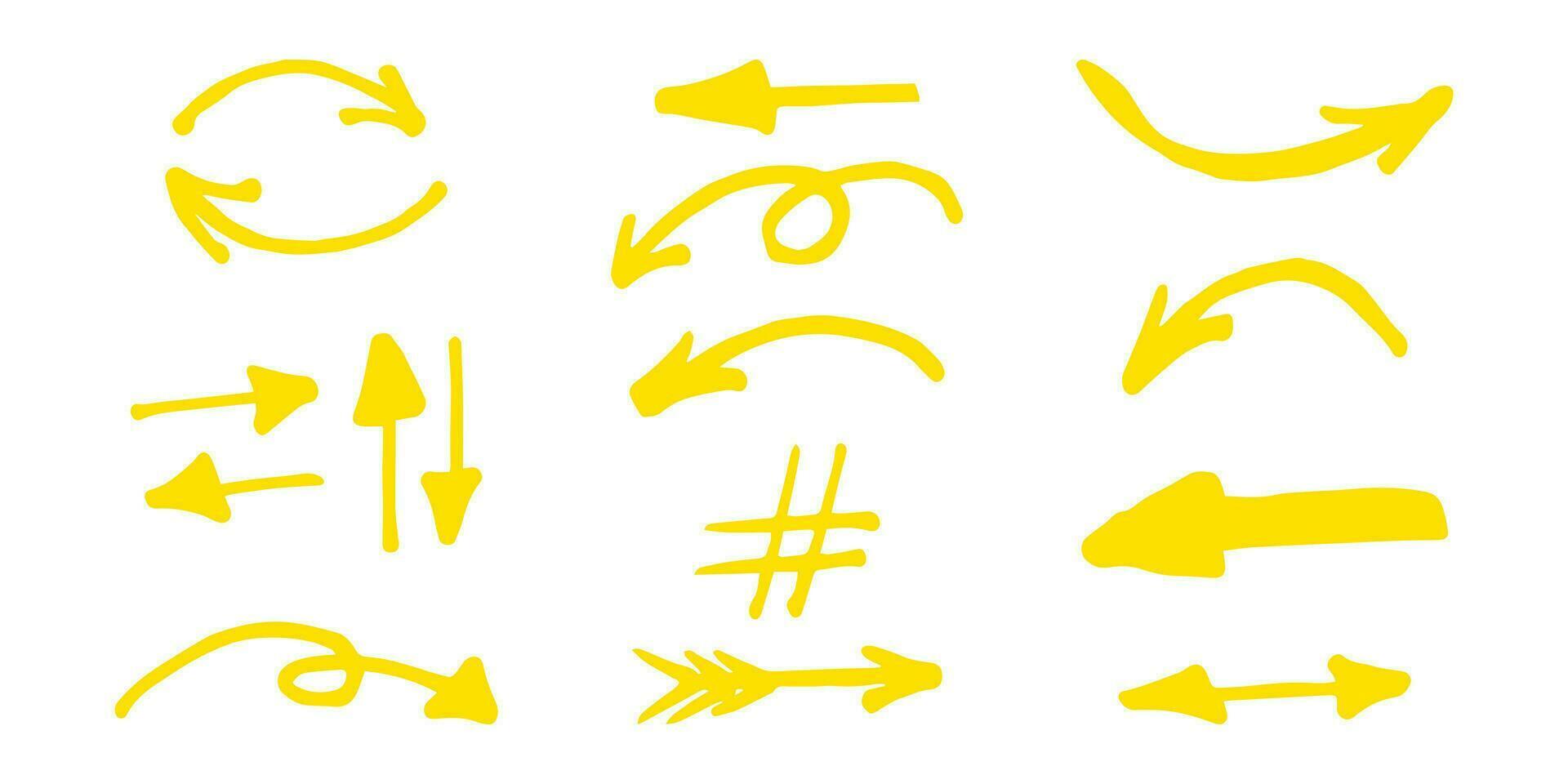 Brushes and elements for notes highlighting text. vector