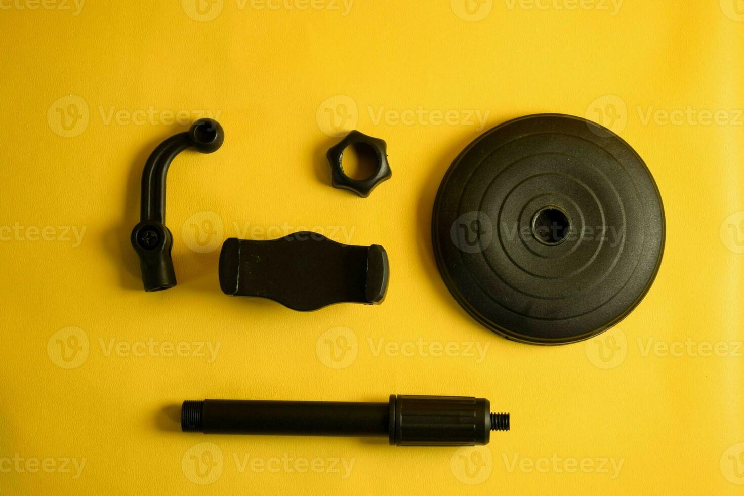 top view parts of stand phone or mini tripod photo