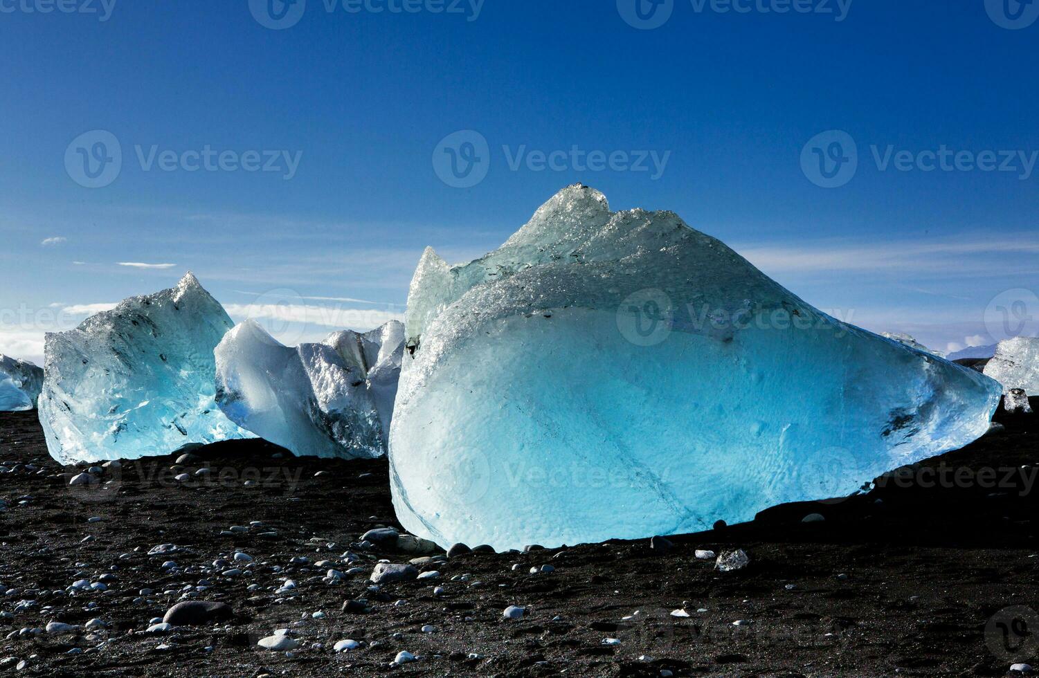 Picturesque landscape with green nature in Iceland photo