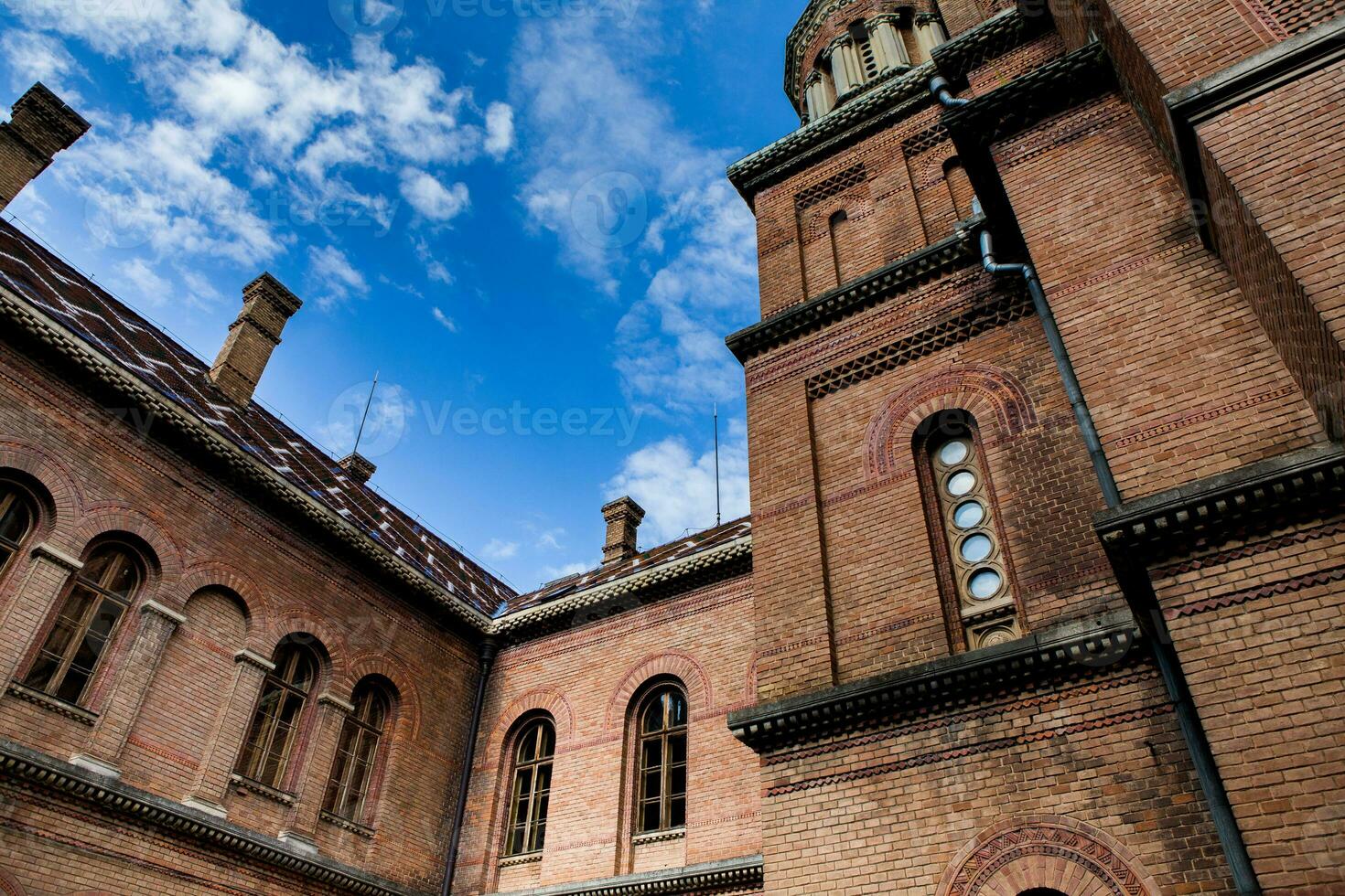 Architecture and streets of the old town. The historic architecture of Chernivtsi, Ukraine. Old city after the rain. photo