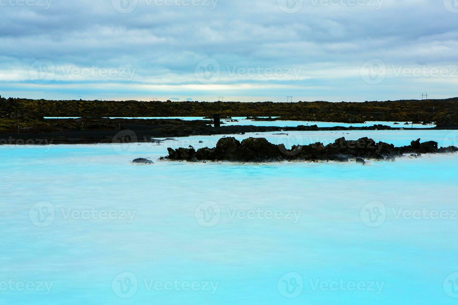 Picturesque landscape with green nature in Iceland photo