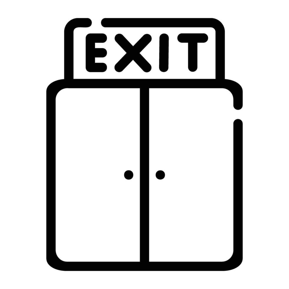 exit door Line Icon Background White vector