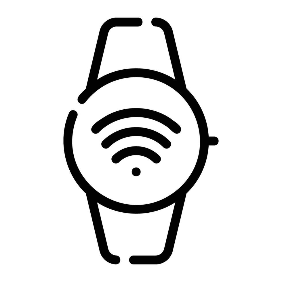 smart watch Line Icon Background White vector