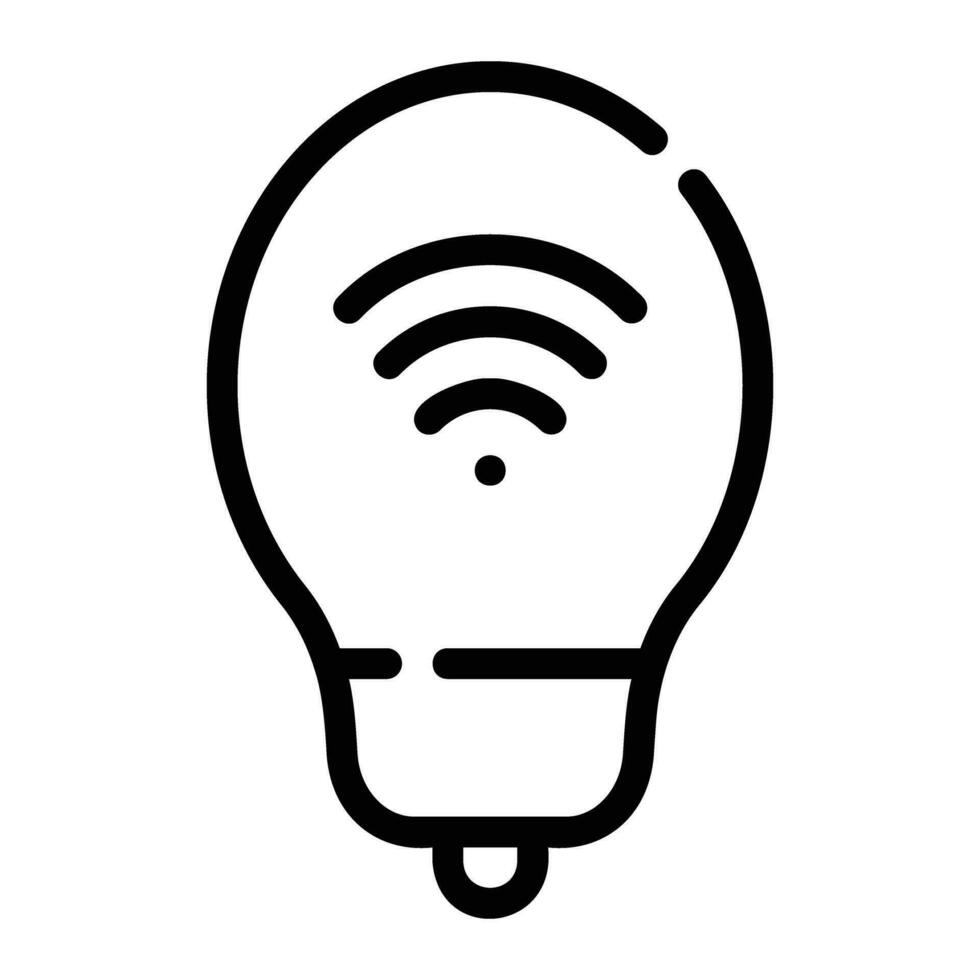 smart bulb Line Icon Background White vector