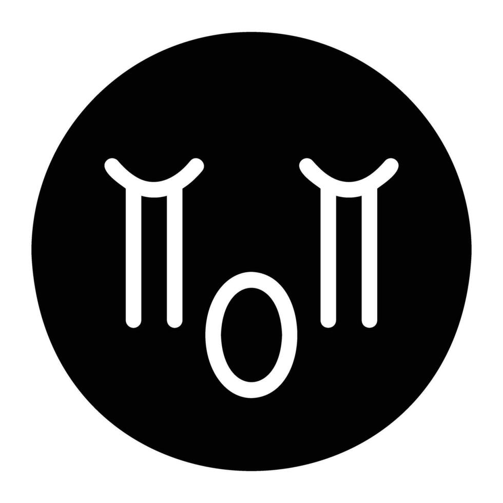 crying Glyph Icon Background White vector