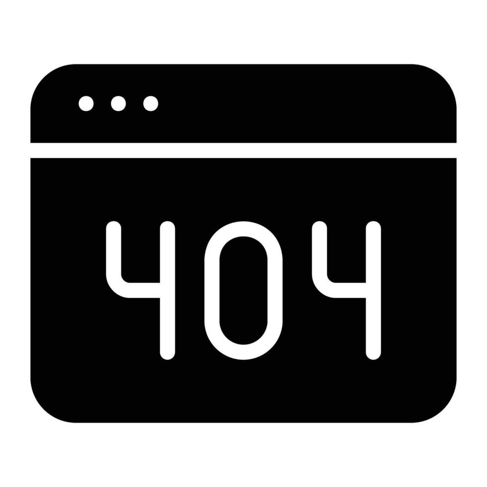 404 error Glyph Icon Background White vector