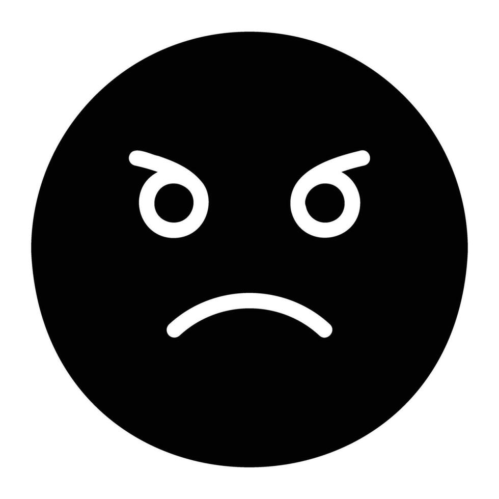 angry Glyph Icon Background White vector