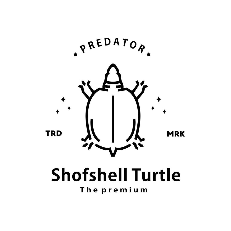 vintage retro hipster shofshell turtle logo vector outline monoline art icon