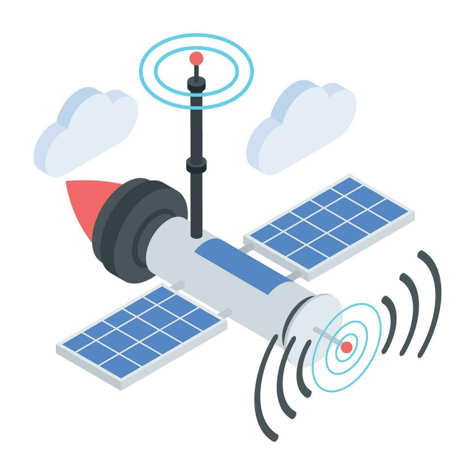 Set of Wireless Network Isometric Icons vector