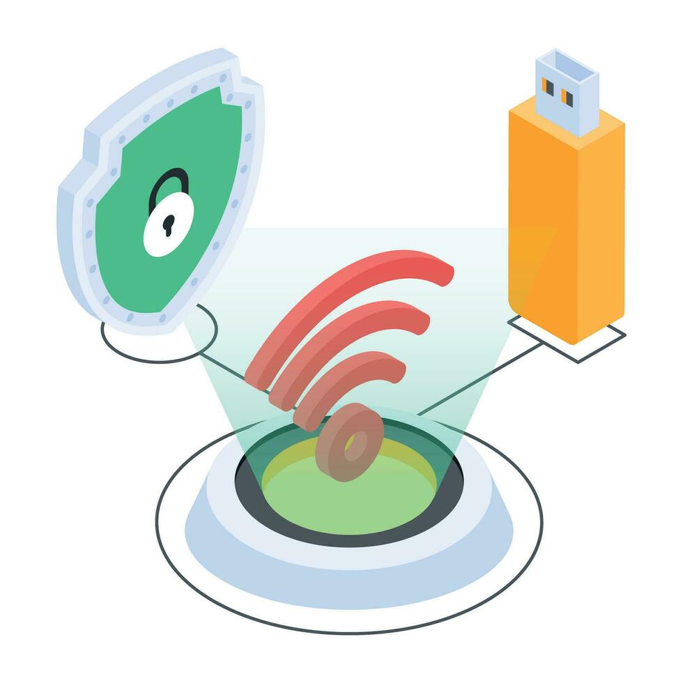 Wireless Technology Isometric Icon vector