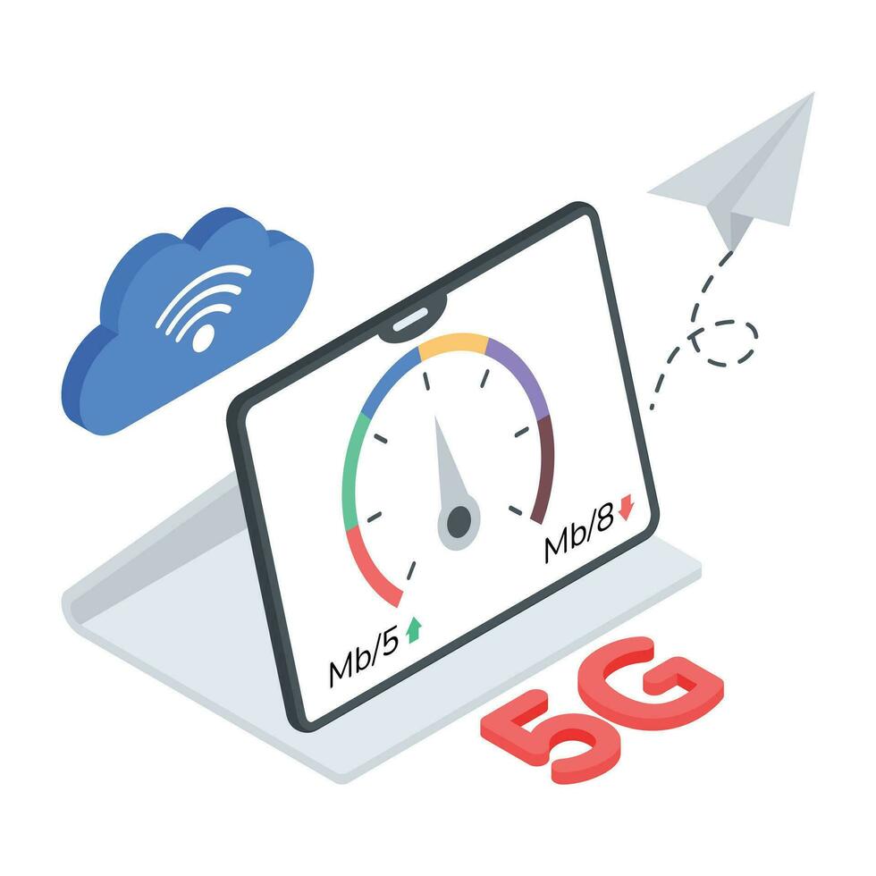 Set of Wireless Network Isometric Icons vector