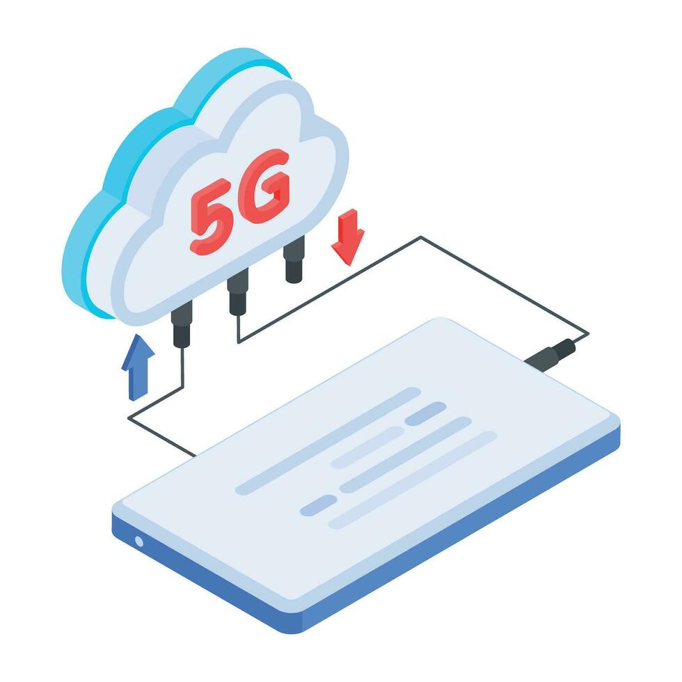 Wireless Technology Isometric Icon vector