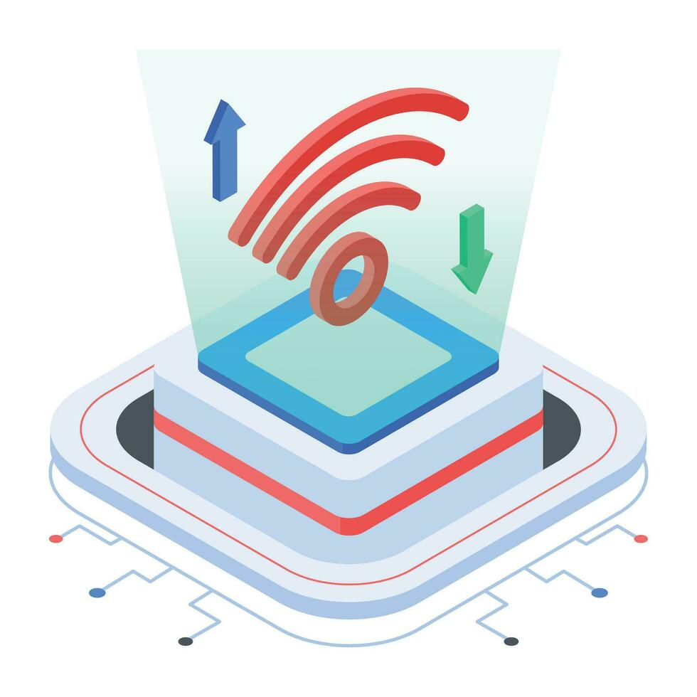 iot isométrica icono vector