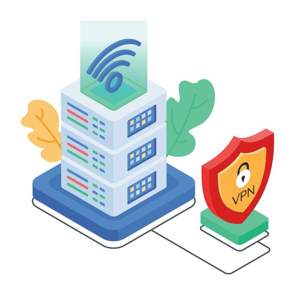 Set of Wireless Network Isometric Icons vector