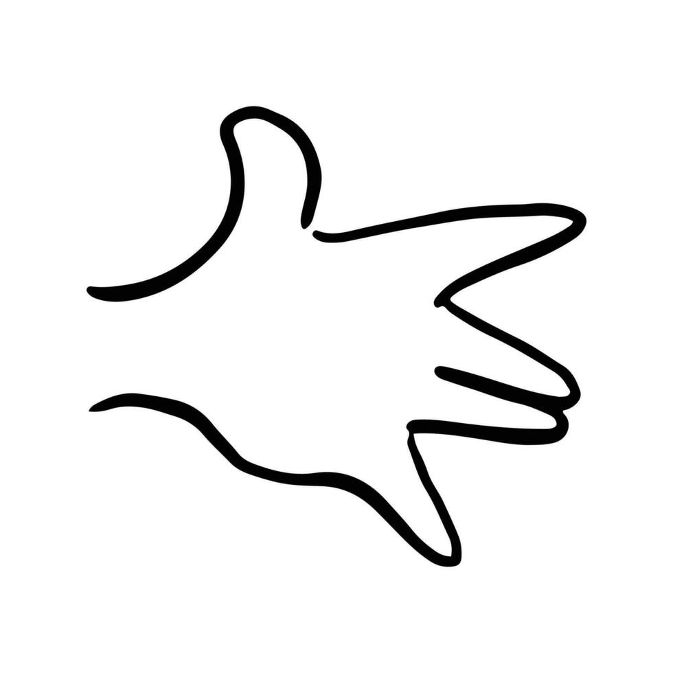 Children's hand gestures in doodle style isolated. Hand drawn human hands expressing various signs and symbols with fingers vector