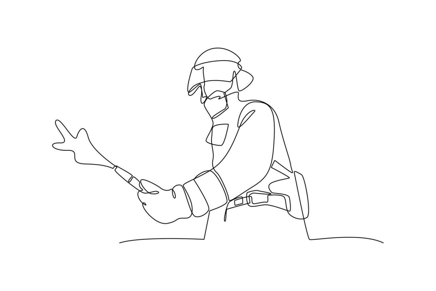 One continuous line drawing of First aid, emergency concept. Doodle vector illustration in simple linear style.