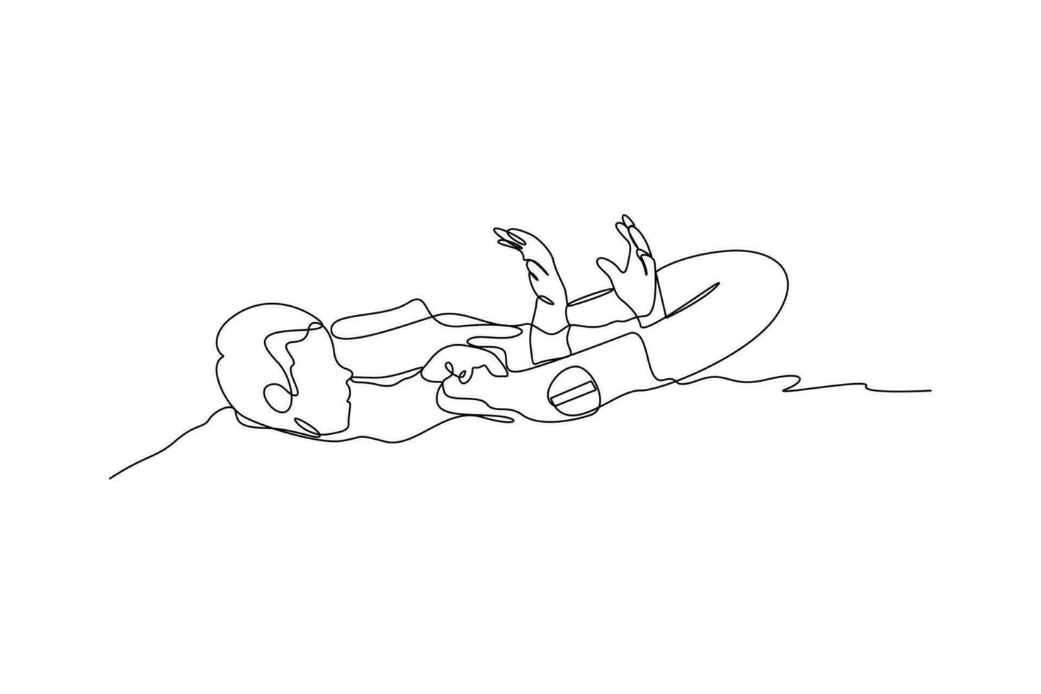 One continuous line drawing of First aid, emergency concept. Doodle vector illustration in simple linear style.