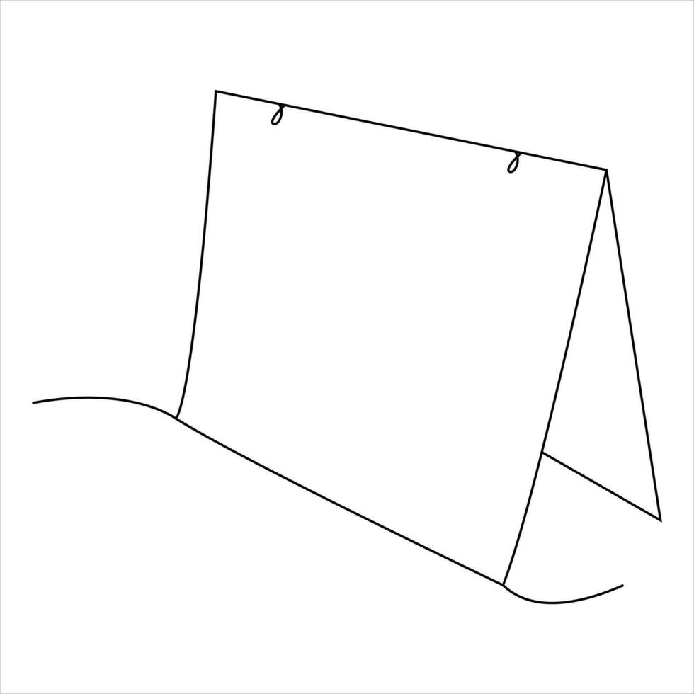 Continuous single line art drawing of calendar design graphic vector and illustration