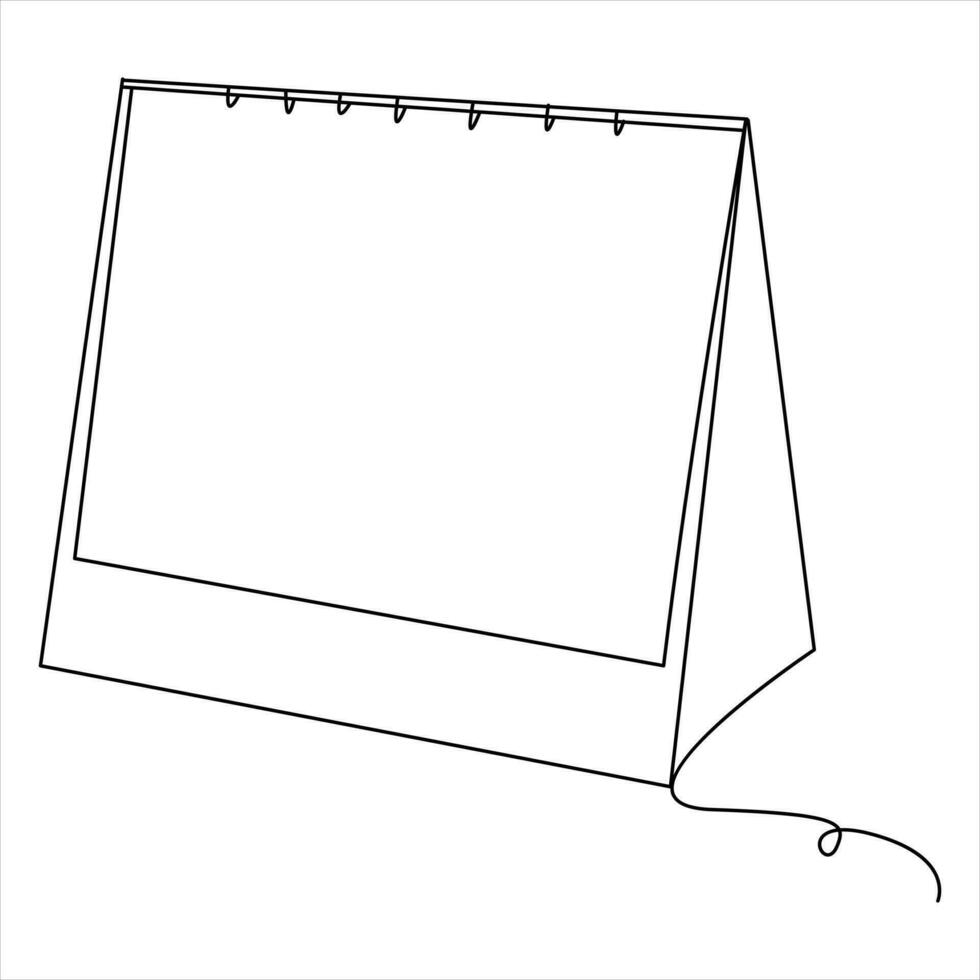 Continuous single line art drawing of calendar design graphic vector and illustration