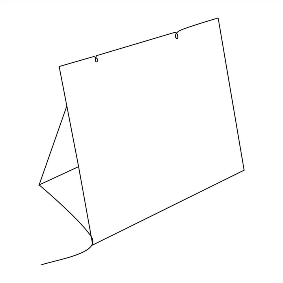 Continuous single line art drawing of calendar design graphic vector and illustration