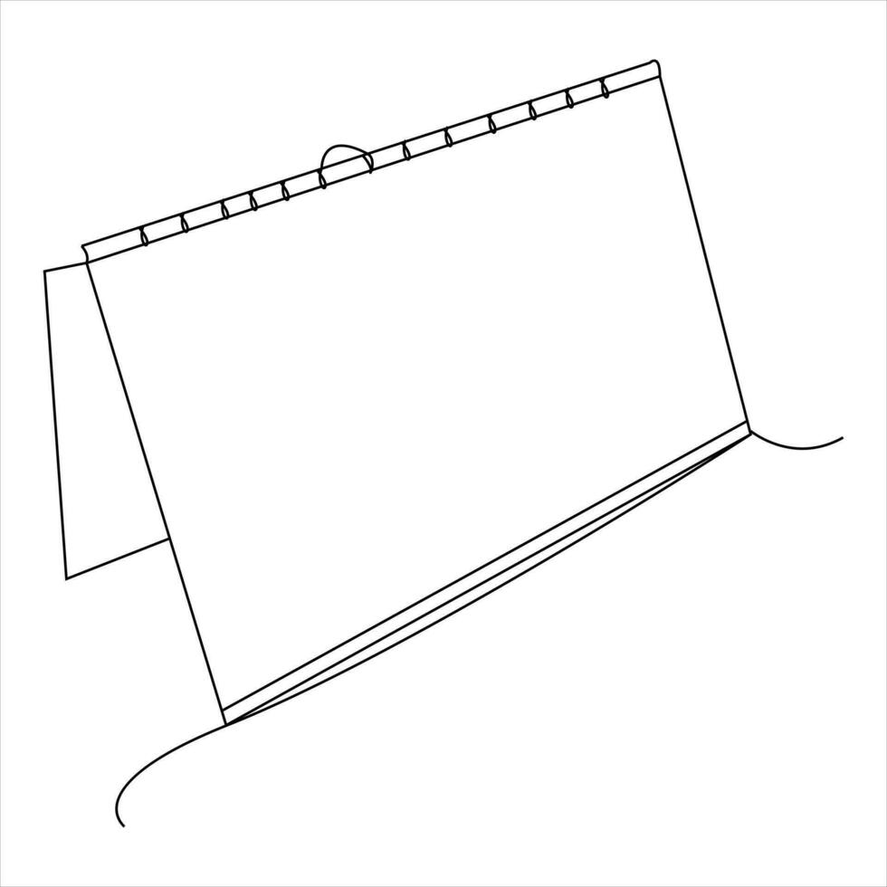 Continuous single line art drawing of calendar design graphic vector and illustration