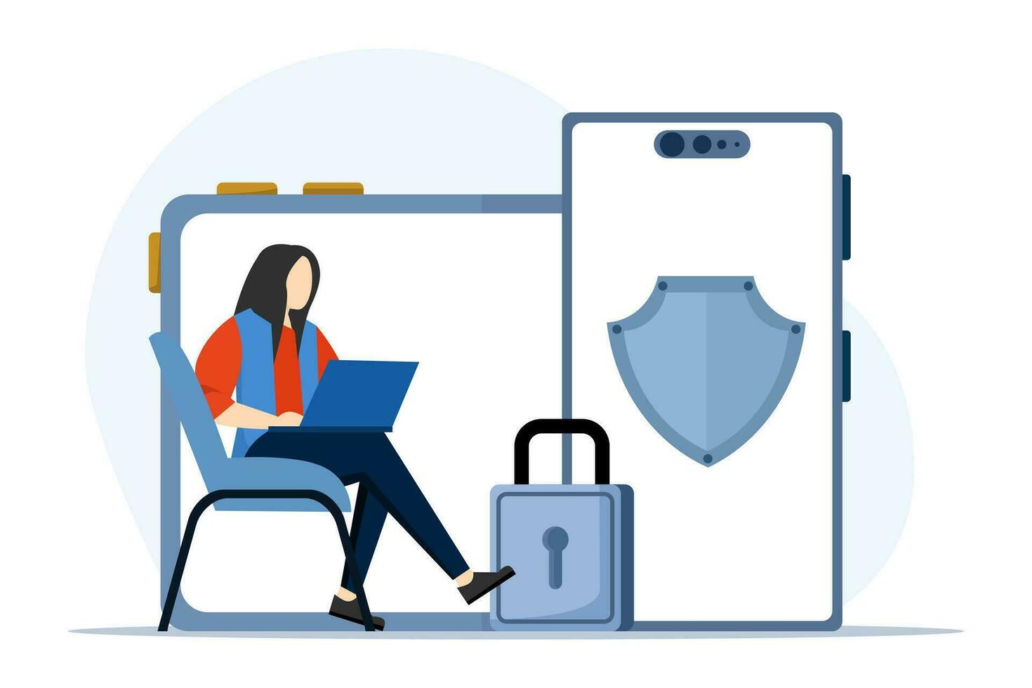 concept General data protection regulation, Control and security of personal information, browser cookie consent, GDPR disclose data collection Flat vector modern illustration.