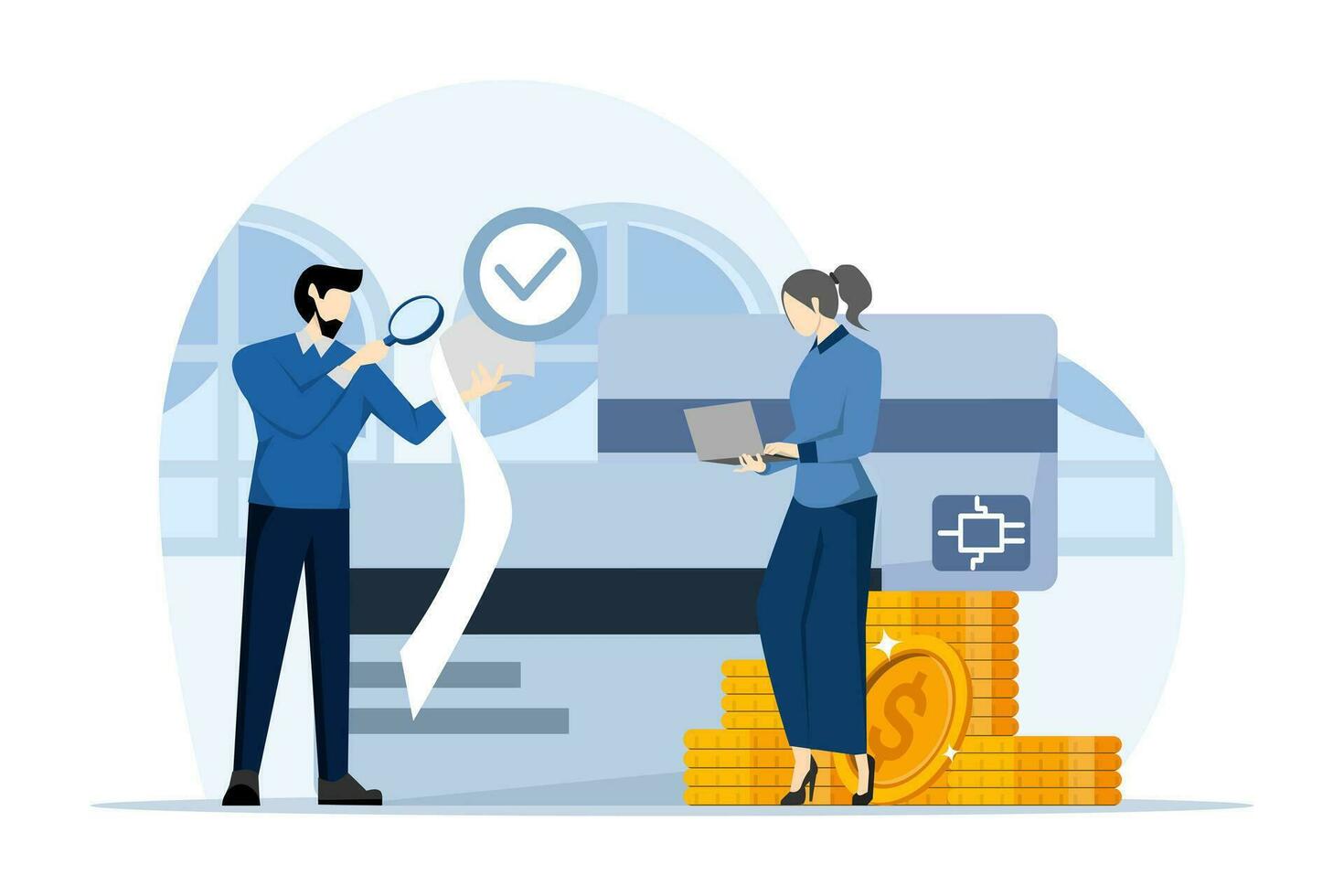 financial concept. rewards back on credit cards, Characters pay online and receive bonus money, Cashback, financial savings and money exchange. Flat vector illustration on white background.