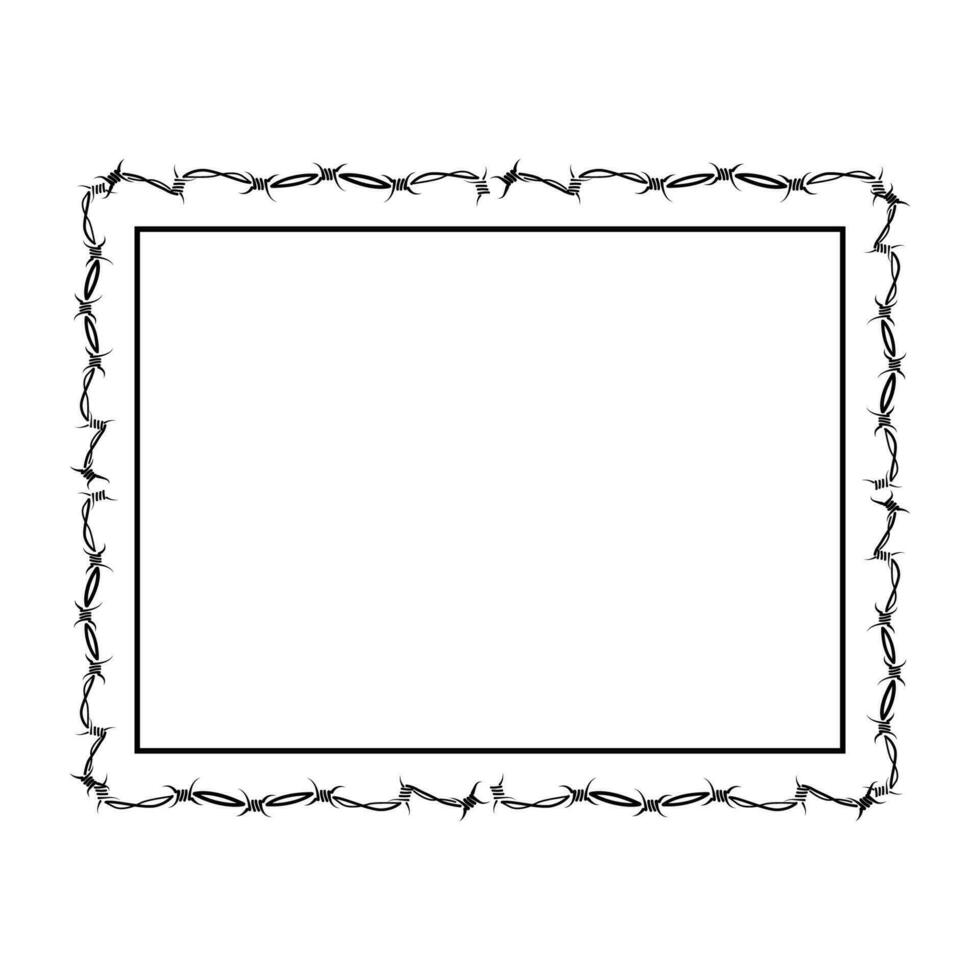 Barbed wire isolated on a white background a twisted ring is made of its mesh silhouette vector ill