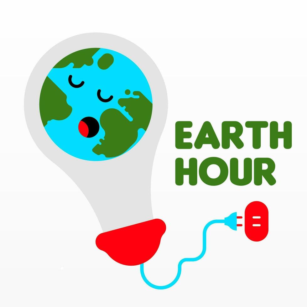 Happy earth hour day illustration background vector