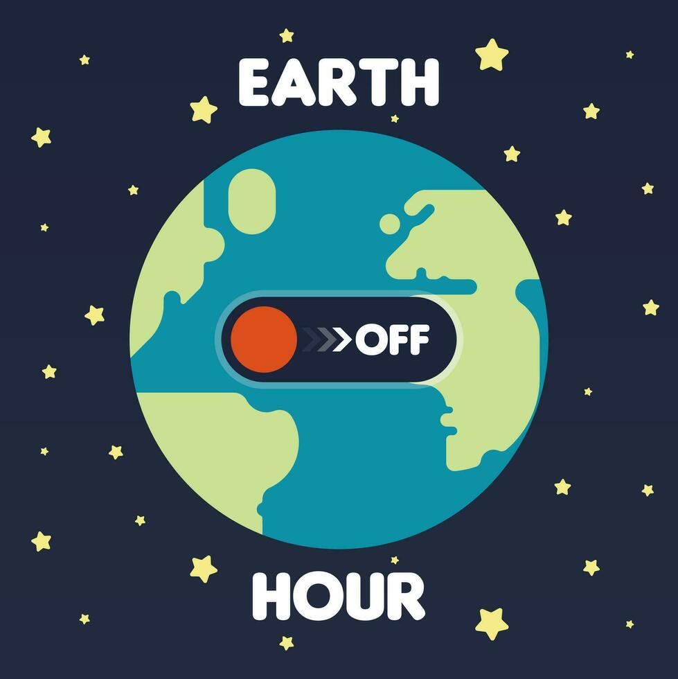 Happy earth hour day illustration background vector