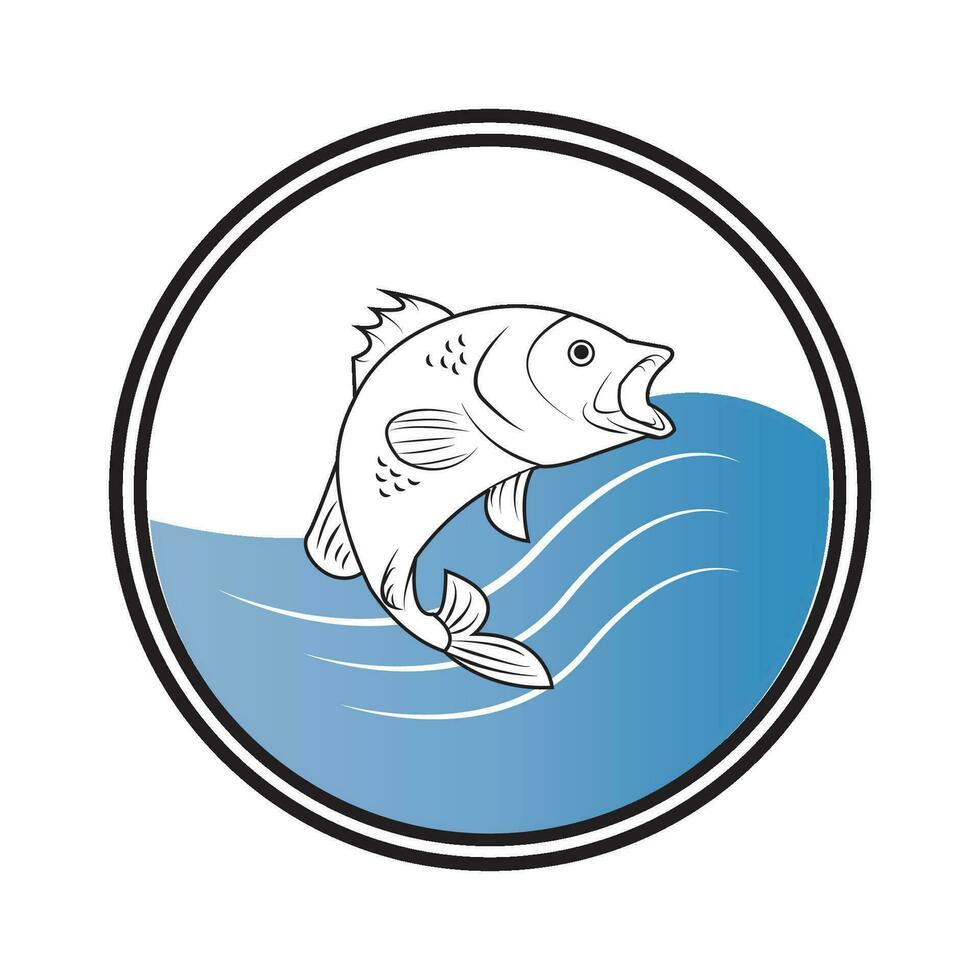 pescado icono logo vector diseño modelo
