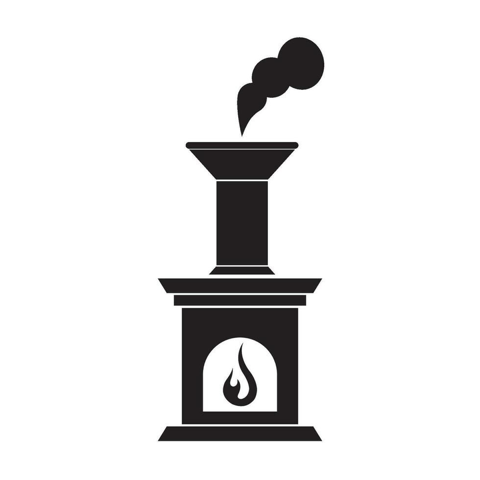 plantilla de diseño de vector de logotipo de icono de chimenea