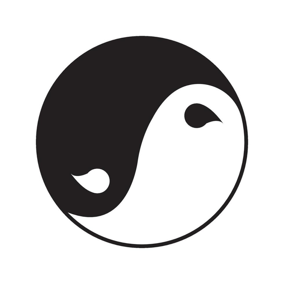 YIN YANG icon logo vec tor design template vector