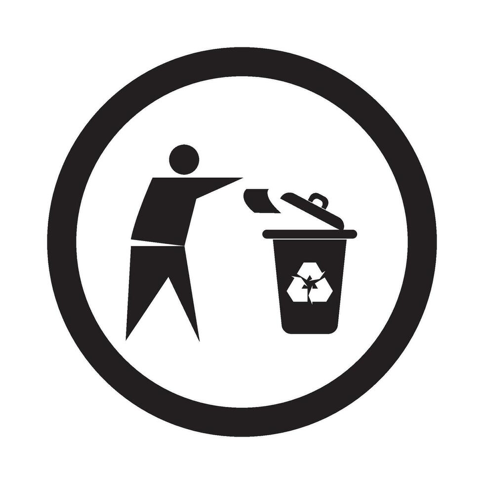 basura icono logo vector diseño modelo