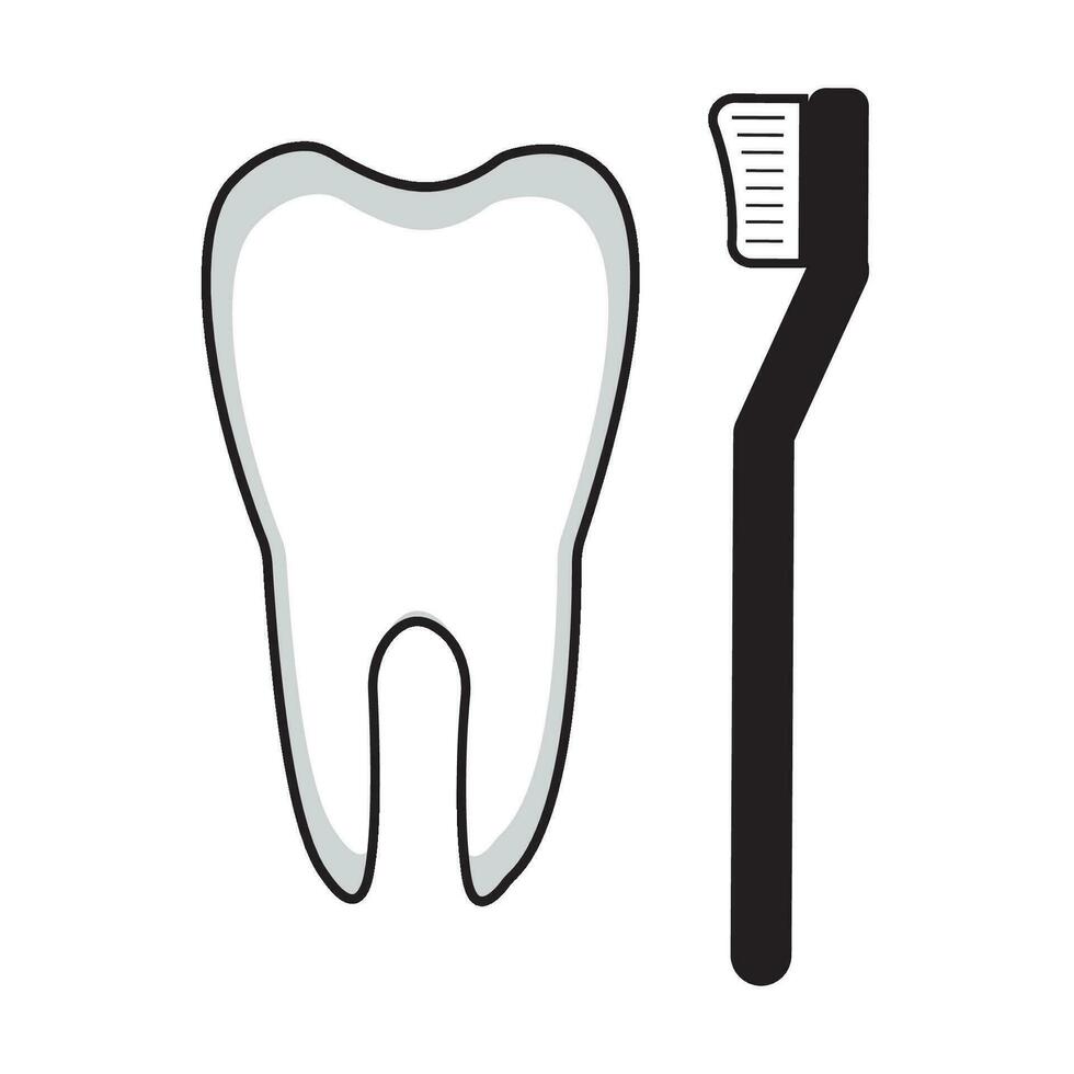 cepillo de dientes icono logo vector diseño modelo
