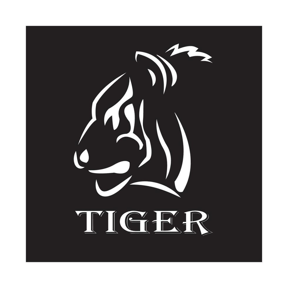 Tigre cabeza icono logo vector diseño modelo