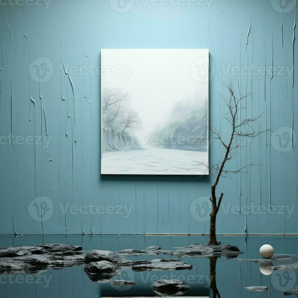 AI Generated abstract watercolor paintings, paint color splotches, abstract colors, minimalism art painting, scene design. Ai Generative. photo