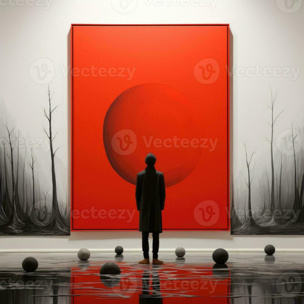 AI Generated abstract watercolor paintings, paint color splotches, abstract colors, minimalism art painting, scene design. Ai Generative. photo
