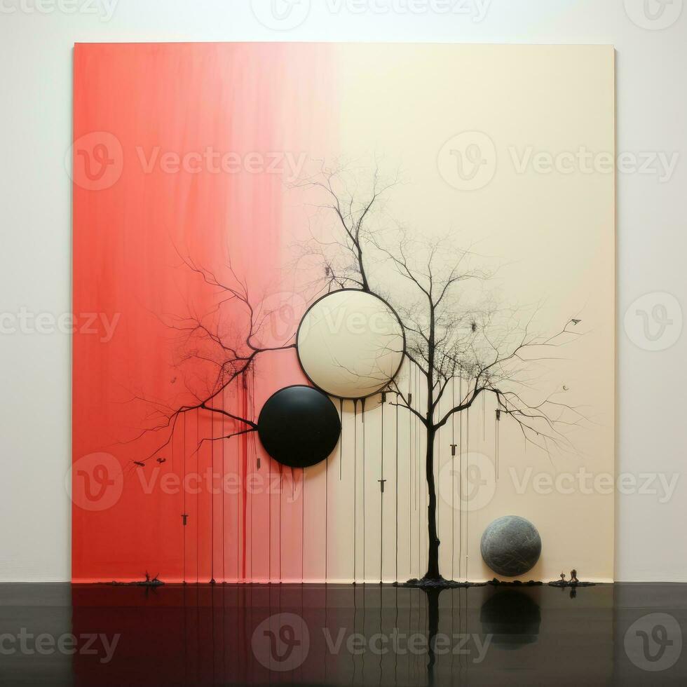 AI Generated abstract watercolor paintings, paint color splotches, abstract colors, minimalism art painting, scene design. Ai Generative. photo