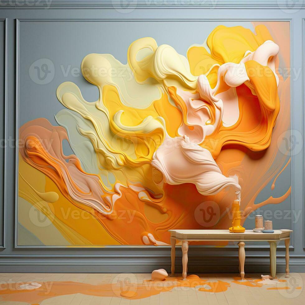 AI Generated abstract watercolor paintings, paint color splotches, abstract colors, minimalism art painting, scene design. Ai Generative. photo