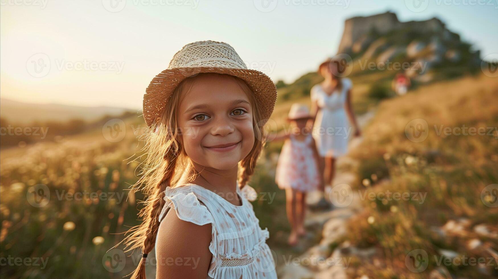 pequeño niña 3 años antiguo en un verano vestido de verano en el parque. verano  tiempo. 21178087 Foto de stock en Vecteezy