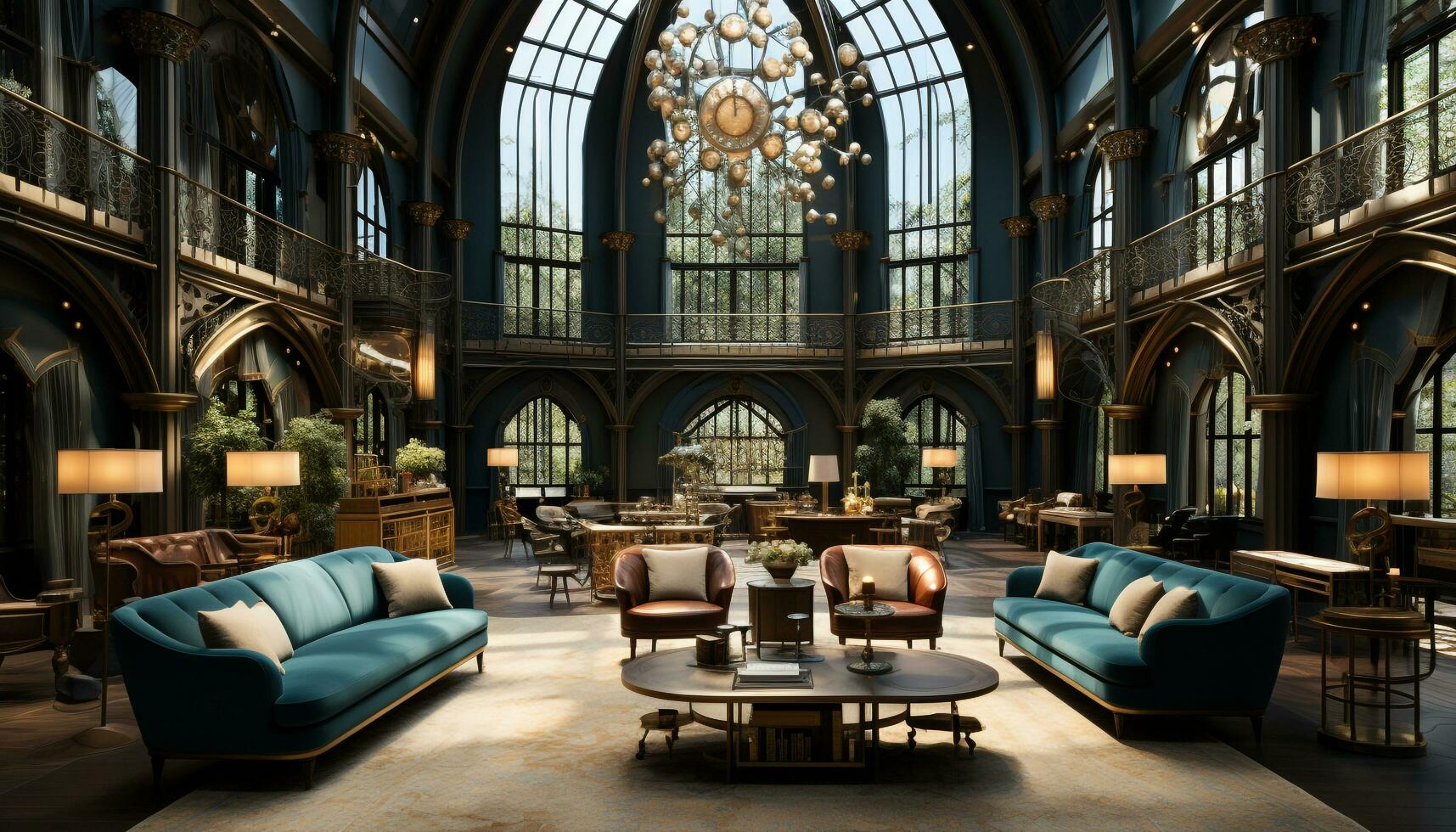 AI generated Inside a modern, elegant, and luxurious domestic room, spirituality thrives generated by AI photo