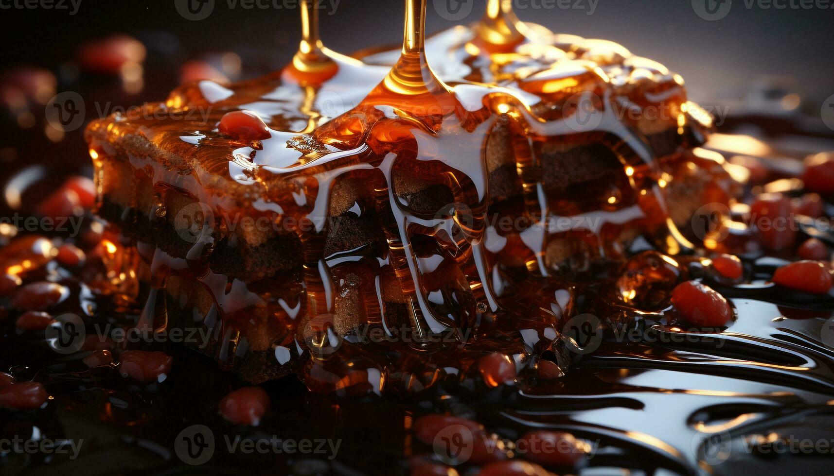 ai generado indulgente gastrónomo postre hecho en casa chocolate rebanada en un de madera plato generado por ai foto