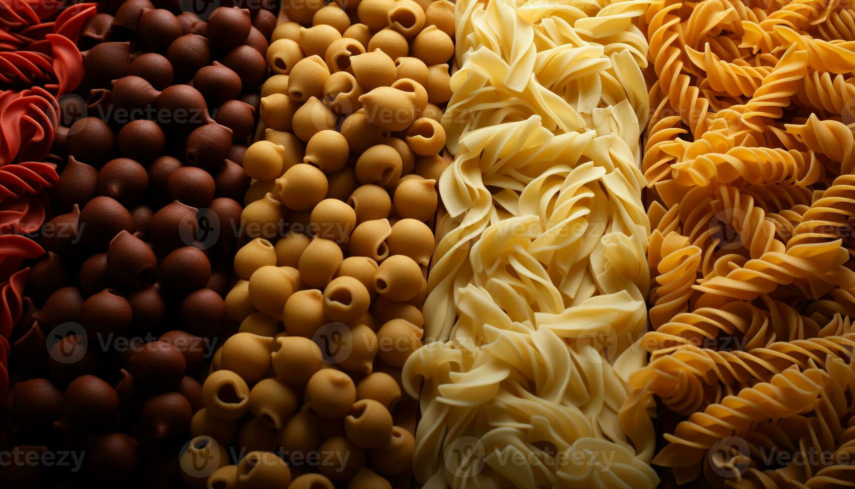AI generated A healthy meal of pasta shapes, a gourmet Italian variation generated by AI photo